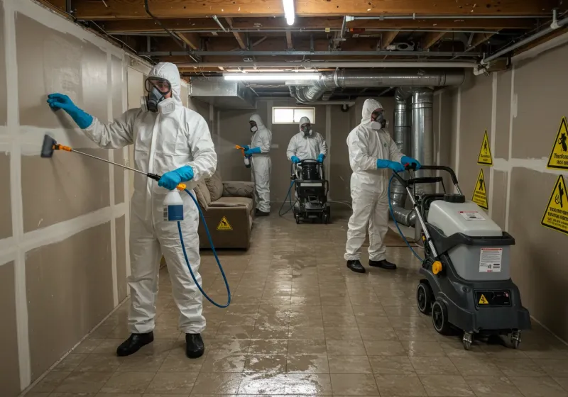 Basement Moisture Removal and Structural Drying process in Newfane, VT